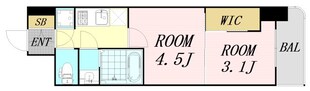 ＪＲ難波駅 徒歩4分 11階の物件間取画像